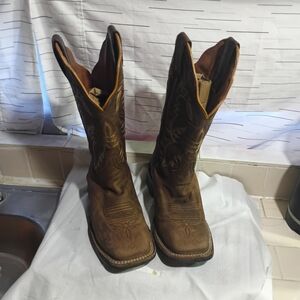 Classic Brown Leather Cowboy Boots